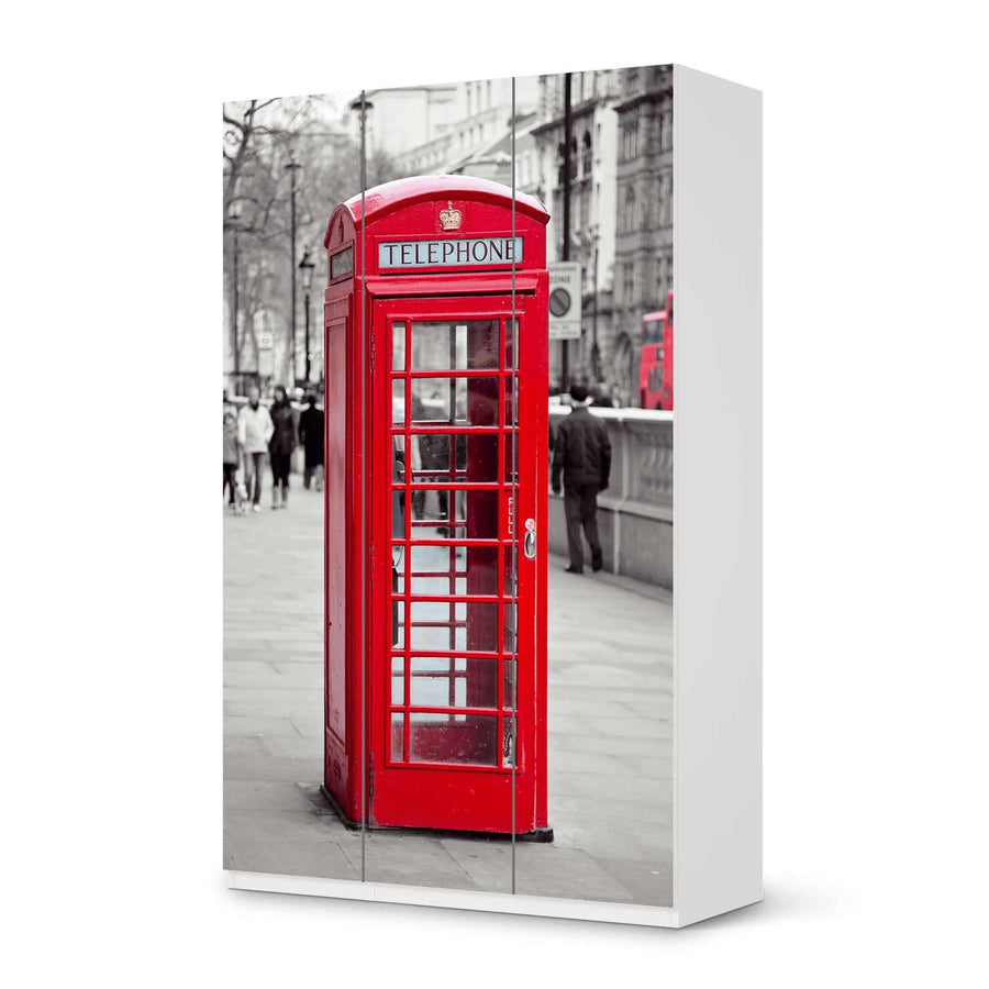 Selbstklebende Folie Phone Box - IKEA Pax Schrank 236 cm Höhe - 3 Türen - weiss