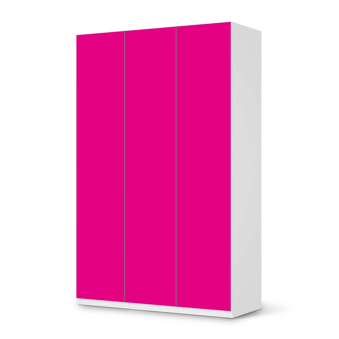 Selbstklebende Folie Pink Dark - IKEA Pax Schrank 236 cm Höhe - 3 Türen - weiss