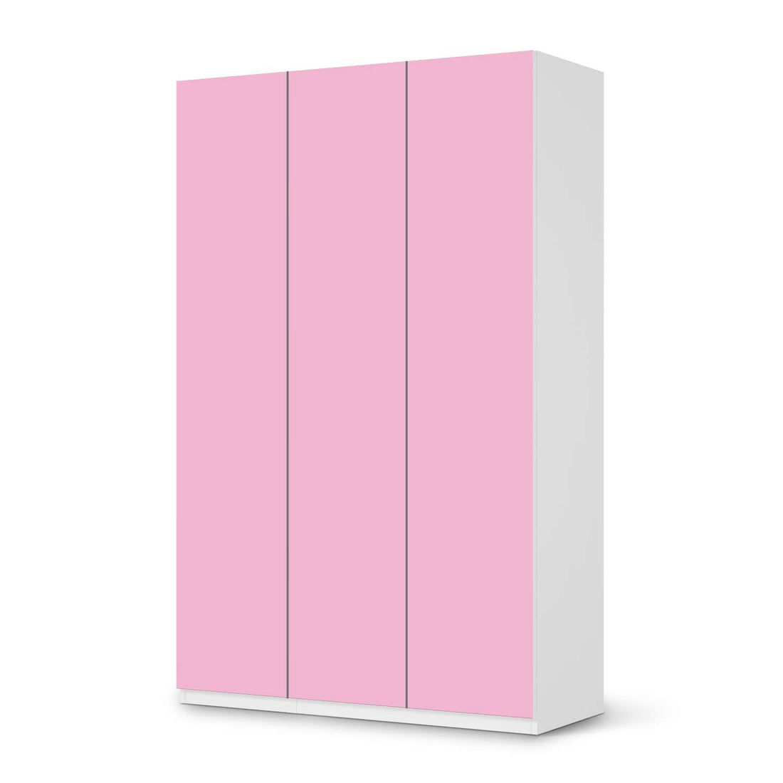 Selbstklebende Folie Pink Light - IKEA Pax Schrank 236 cm Höhe - 3 Türen - weiss