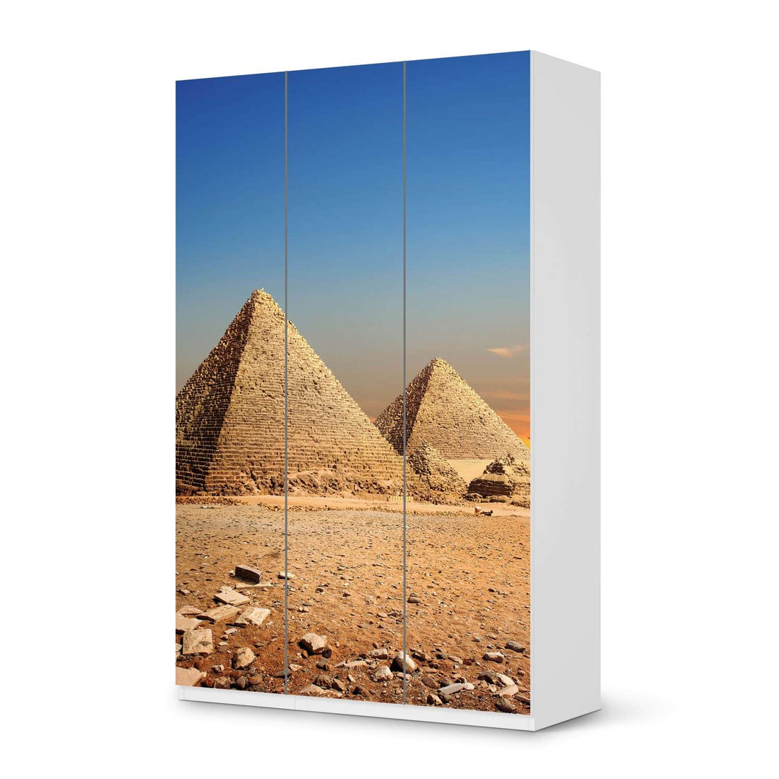 Selbstklebende Folie Pyramids - IKEA Pax Schrank 236 cm Höhe - 3 Türen - weiss