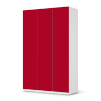 Selbstklebende Folie Rot Dark - IKEA Pax Schrank 236 cm Höhe - 3 Türen - weiss