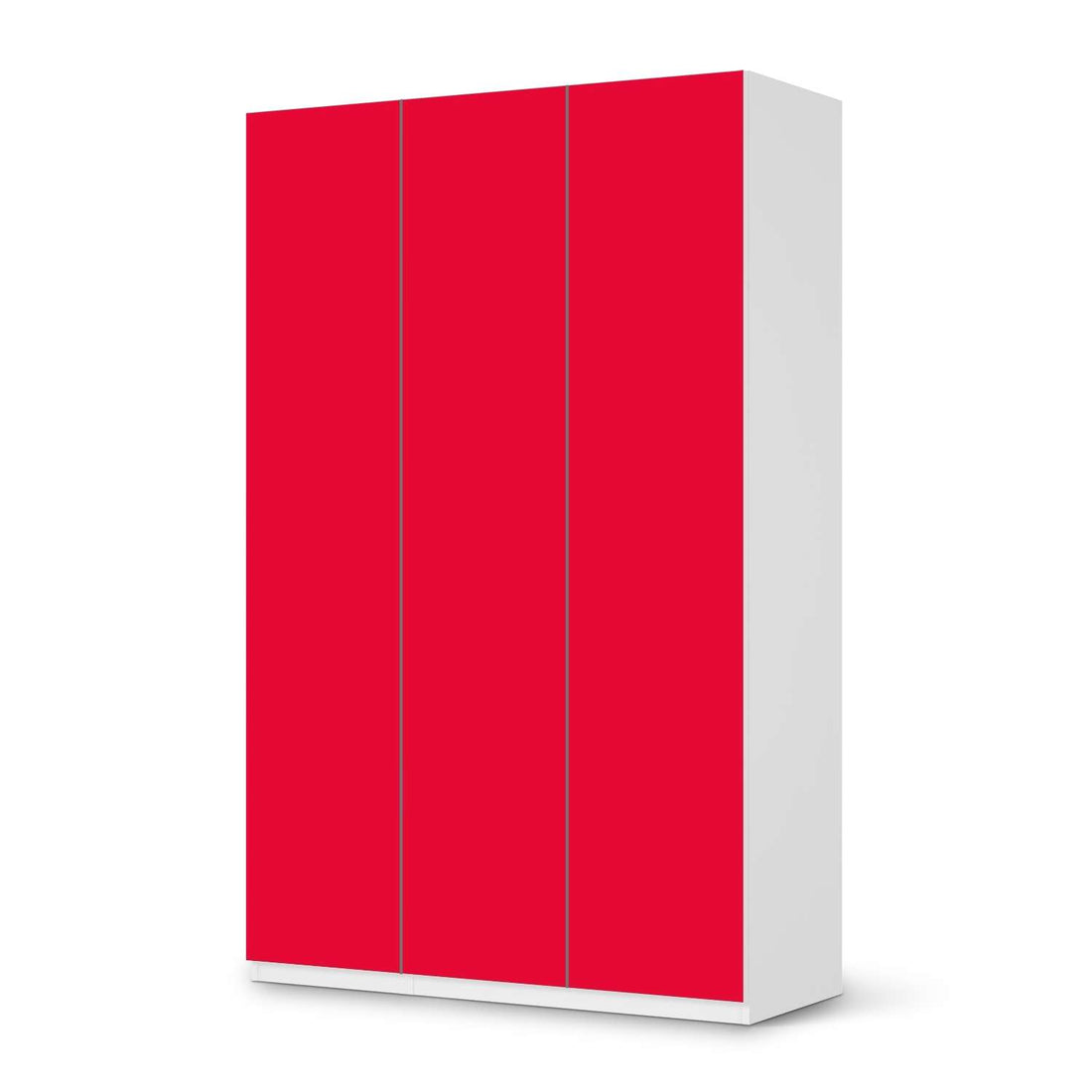 Selbstklebende Folie Rot Light - IKEA Pax Schrank 236 cm Höhe - 3 Türen - weiss