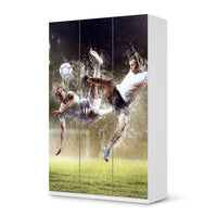 Selbstklebende Folie Soccer - IKEA Pax Schrank 236 cm Höhe - 3 Türen - weiss