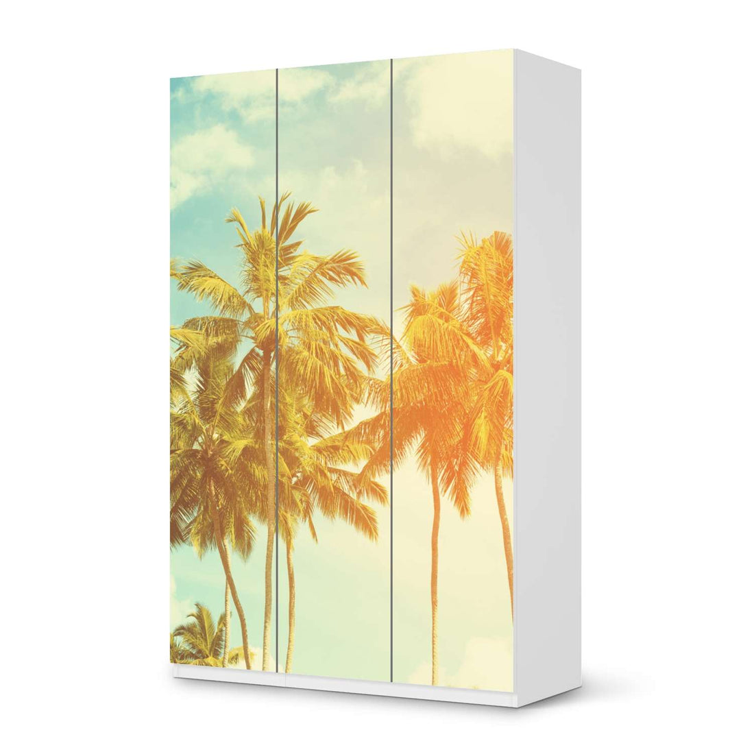 Selbstklebende Folie Sun Flair - IKEA Pax Schrank 236 cm Höhe - 3 Türen - weiss