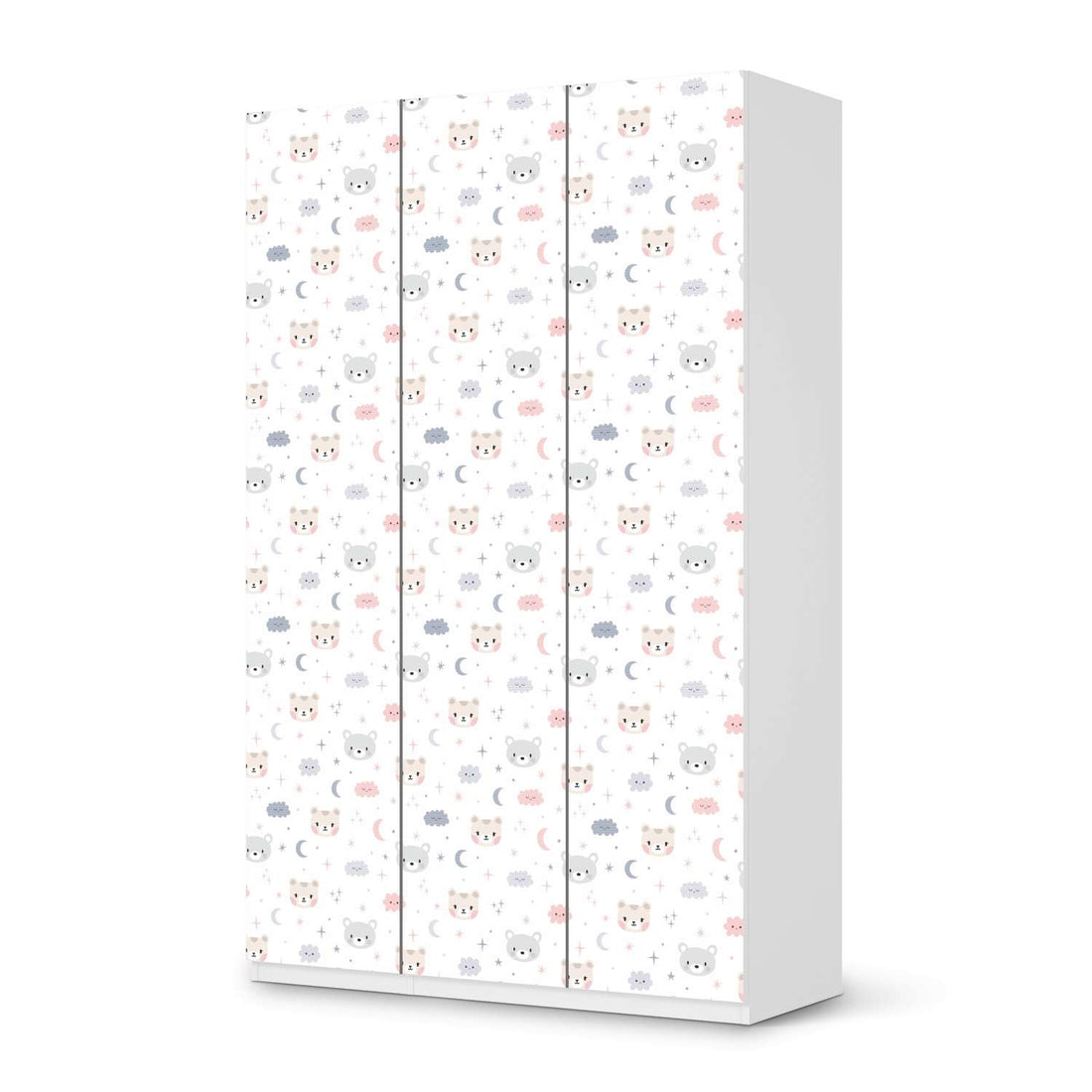 Selbstklebende Folie Sweet Dreams - IKEA Pax Schrank 236 cm Höhe - 3 Türen - weiss