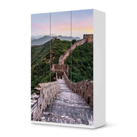 Selbstklebende Folie The Great Wall - IKEA Pax Schrank 236 cm Höhe - 3 Türen - weiss