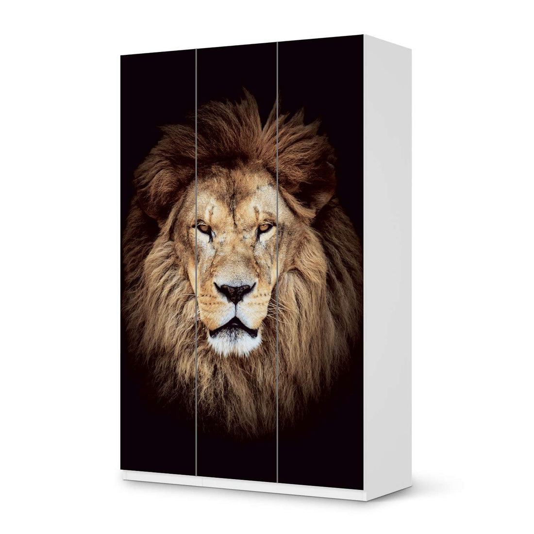Selbstklebende Folie Wild Eyes - IKEA Pax Schrank 236 cm Höhe - 3 Türen - weiss