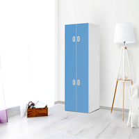 Selbstklebende Folie Blau Light - IKEA Stuva / Fritids kombiniert - 2 große Türen und 2 kleine Türen - Kinderzimmer