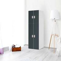 Selbstklebende Folie Blaugrau Dark - IKEA Stuva / Fritids kombiniert - 2 große Türen und 2 kleine Türen - Kinderzimmer