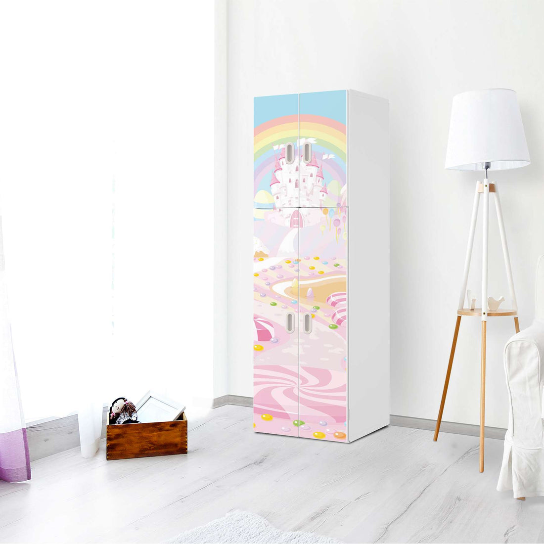 Selbstklebende Folie Candyland - IKEA Stuva / Fritids kombiniert - 2 große Türen und 2 kleine Türen - Kinderzimmer