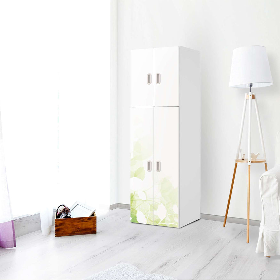 Selbstklebende Folie Flower Light - IKEA Stuva / Fritids kombiniert - 2 große Türen und 2 kleine Türen - Kinderzimmer