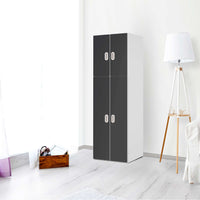 Selbstklebende Folie Grau Dark - IKEA Stuva / Fritids kombiniert - 2 große Türen und 2 kleine Türen - Kinderzimmer