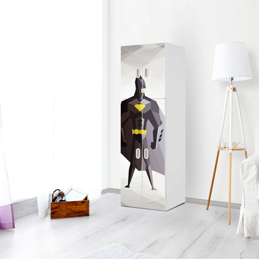 Selbstklebende Folie Mr. Black - IKEA Stuva / Fritids kombiniert - 2 große Türen und 2 kleine Türen - Kinderzimmer
