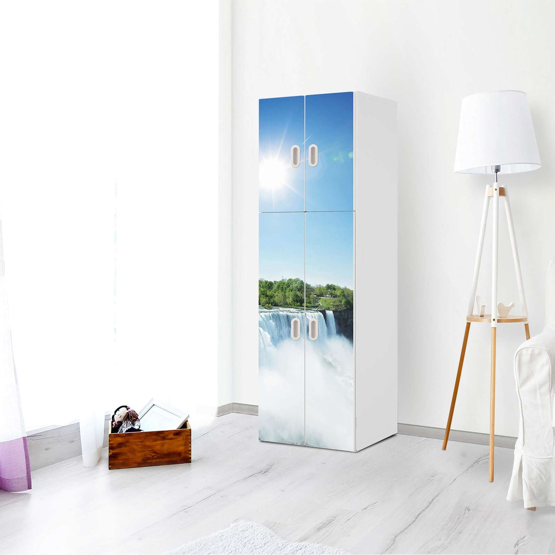 Selbstklebende Folie Niagara Falls - IKEA Stuva / Fritids kombiniert - 2 große Türen und 2 kleine Türen - Kinderzimmer