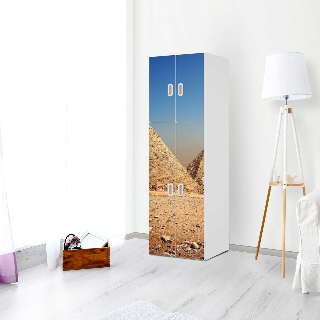 Selbstklebende Folie Pyramids - IKEA Stuva / Fritids kombiniert - 2 große Türen und 2 kleine Türen - Kinderzimmer