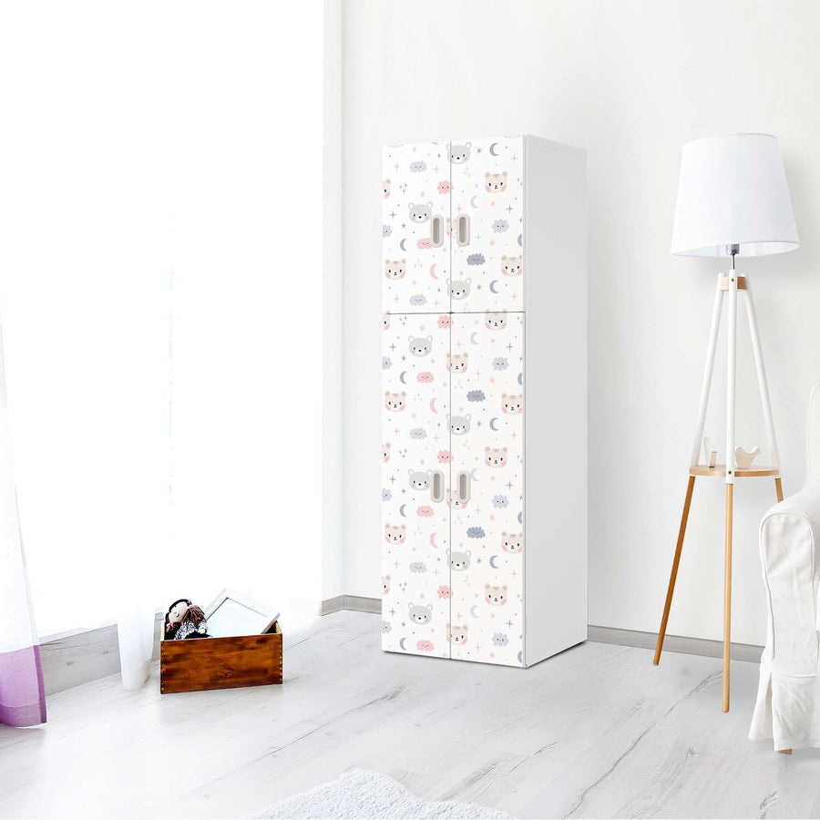 Selbstklebende Folie Sweet Dreams - IKEA Stuva / Fritids kombiniert - 2 große Türen und 2 kleine Türen - Kinderzimmer