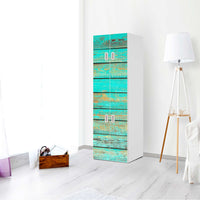 Selbstklebende Folie Wooden Aqua - IKEA Stuva / Fritids kombiniert - 2 große Türen und 2 kleine Türen - Kinderzimmer