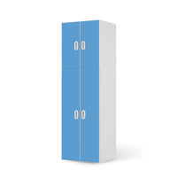 Selbstklebende Folie Blau Light - IKEA Stuva / Fritids kombiniert - 2 große Türen und 2 kleine Türen  - weiss