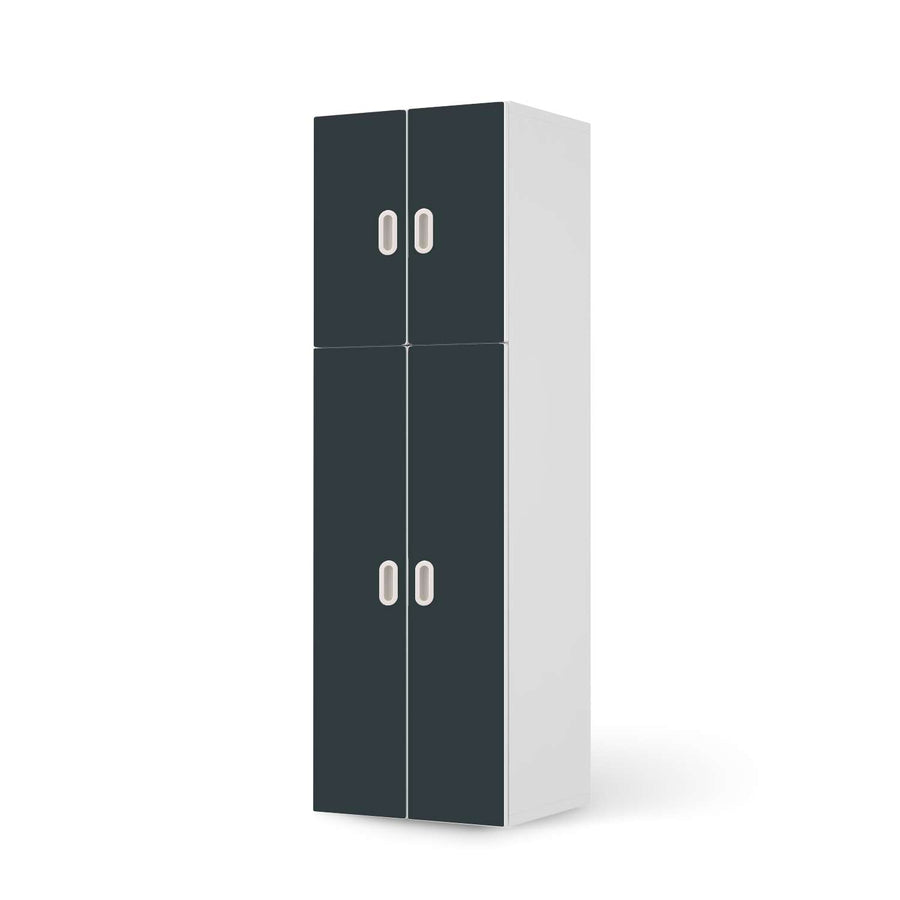 Selbstklebende Folie Blaugrau Dark - IKEA Stuva / Fritids kombiniert - 2 große Türen und 2 kleine Türen  - weiss