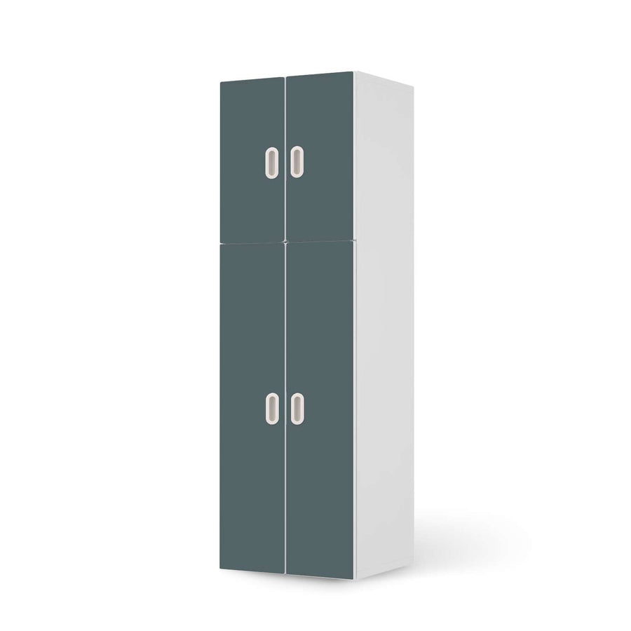 Selbstklebende Folie Blaugrau Light - IKEA Stuva / Fritids kombiniert - 2 große Türen und 2 kleine Türen  - weiss