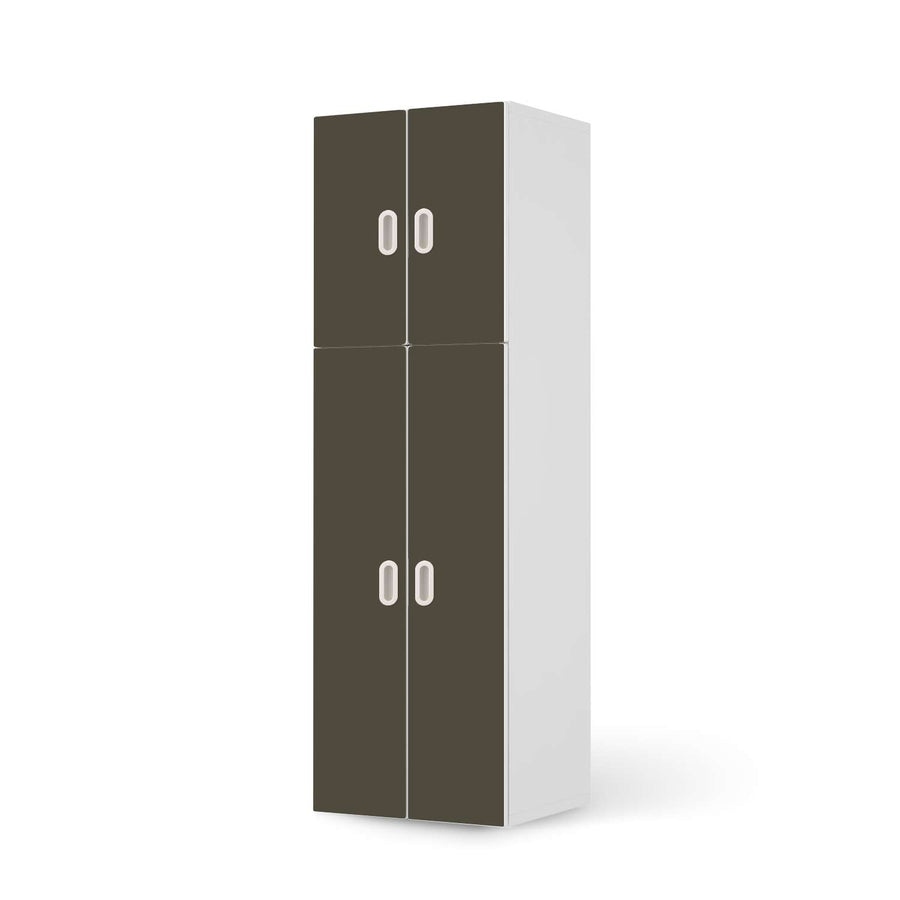Selbstklebende Folie Braungrau Dark - IKEA Stuva / Fritids kombiniert - 2 große Türen und 2 kleine Türen  - weiss