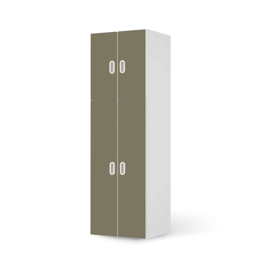 Selbstklebende Folie Braungrau Light - IKEA Stuva / Fritids kombiniert - 2 große Türen und 2 kleine Türen  - weiss