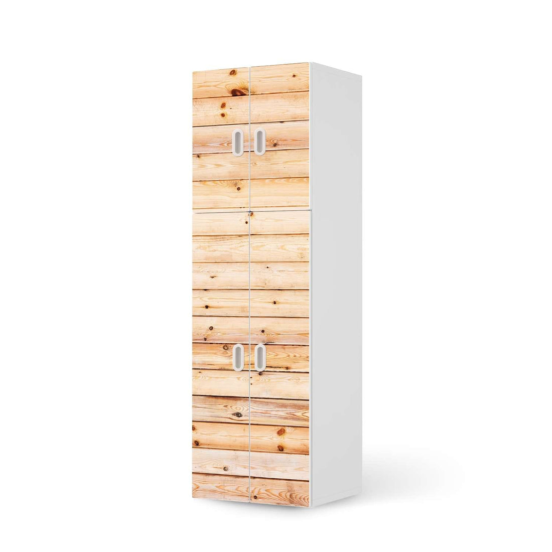 Selbstklebende Folie Bright Planks - IKEA Stuva / Fritids kombiniert - 2 große Türen und 2 kleine Türen  - weiss
