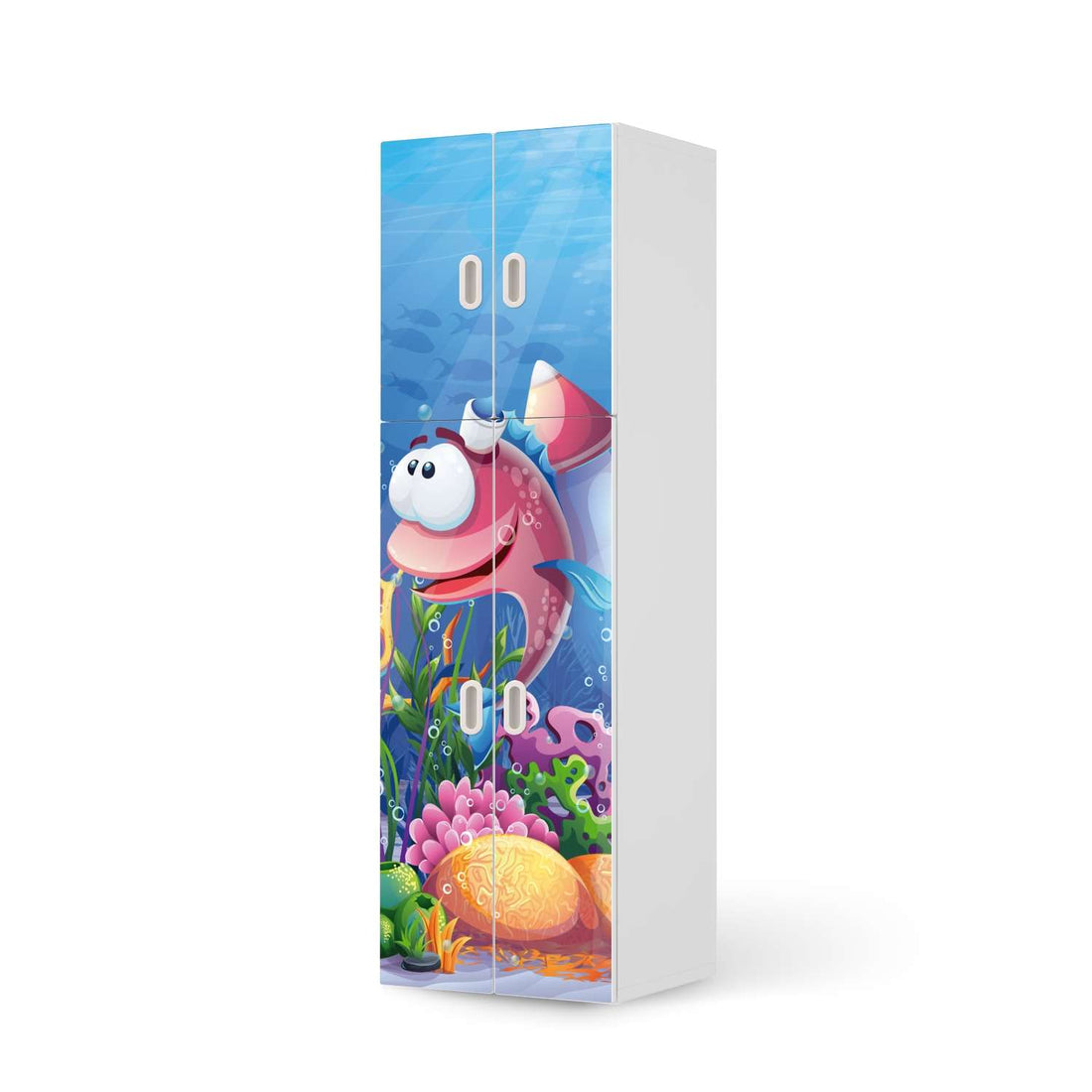 Selbstklebende Folie Bubbles - IKEA Stuva / Fritids kombiniert - 2 große Türen und 2 kleine Türen  - weiss