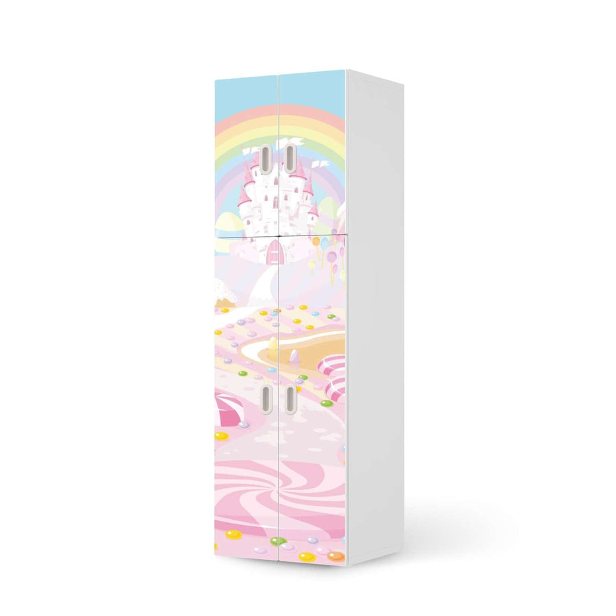 Selbstklebende Folie Candyland - IKEA Stuva / Fritids kombiniert - 2 große Türen und 2 kleine Türen  - weiss