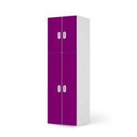 Selbstklebende Folie Flieder Dark - IKEA Stuva / Fritids kombiniert - 2 große Türen und 2 kleine Türen  - weiss