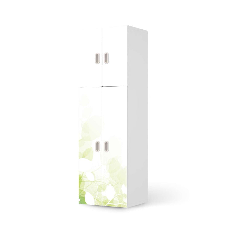 Selbstklebende Folie Flower Light - IKEA Stuva / Fritids kombiniert - 2 große Türen und 2 kleine Türen  - weiss
