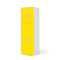 Selbstklebende Folie Gelb Dark - IKEA Stuva / Fritids kombiniert - 2 große Türen und 2 kleine Türen  - weiss