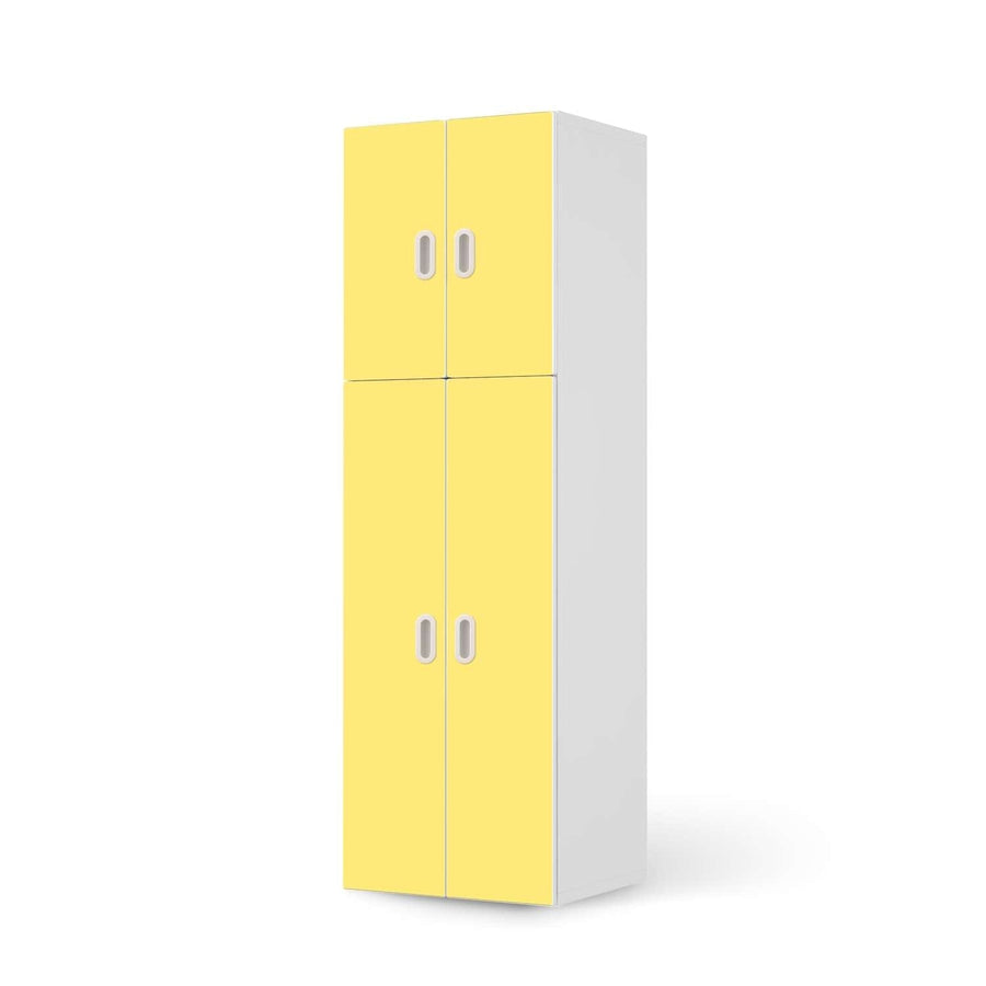 Selbstklebende Folie Gelb Light - IKEA Stuva / Fritids kombiniert - 2 große Türen und 2 kleine Türen  - weiss