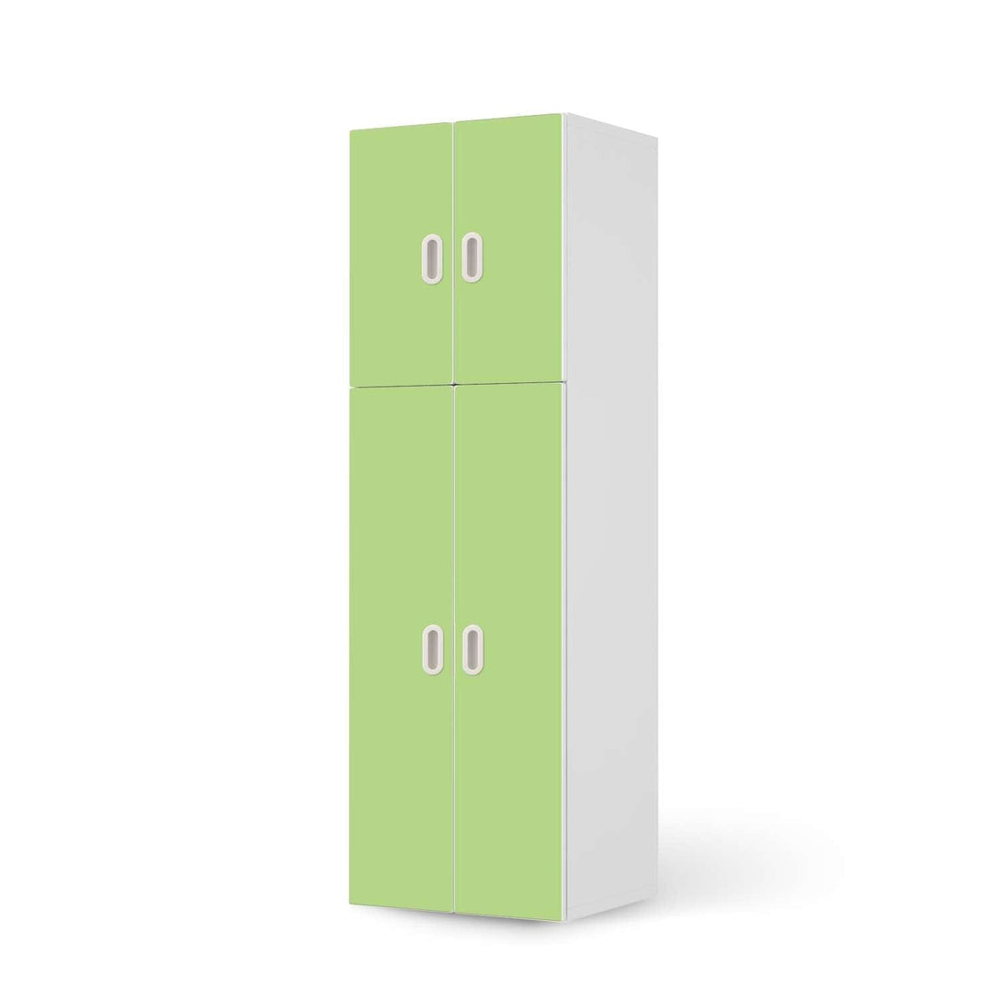 Selbstklebende Folie Hellgrün Light - IKEA Stuva / Fritids kombiniert - 2 große Türen und 2 kleine Türen  - weiss