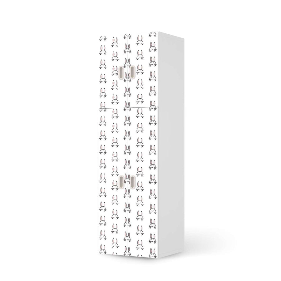 Selbstklebende Folie Hoppel - IKEA Stuva / Fritids kombiniert - 2 große Türen und 2 kleine Türen  - weiss