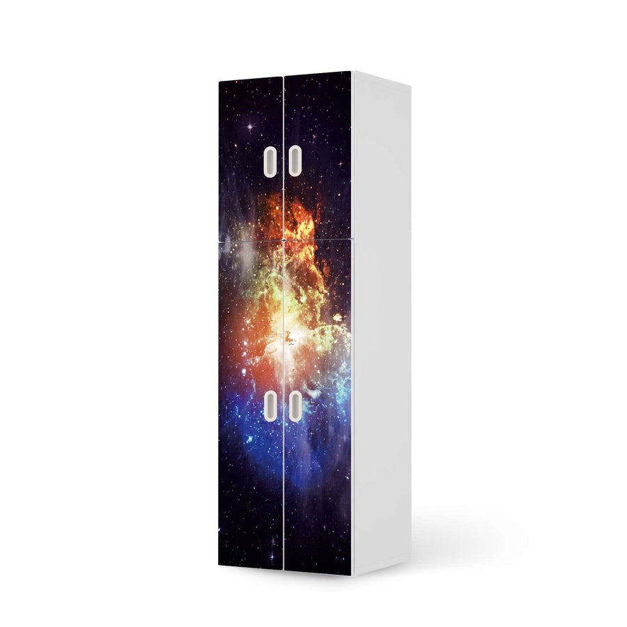 Selbstklebende Folie Nebula - IKEA Stuva / Fritids kombiniert - 2 große Türen und 2 kleine Türen  - weiss