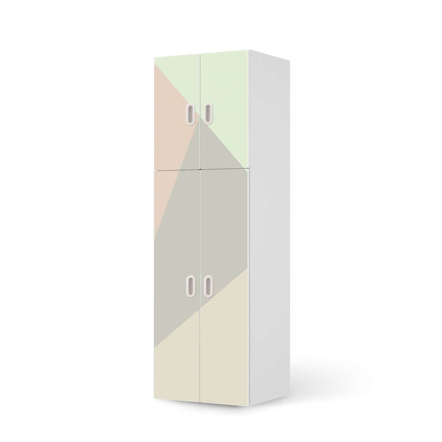 Selbstklebende Folie Pastell Geometrik - IKEA Stuva / Fritids kombiniert - 2 große Türen und 2 kleine Türen  - weiss