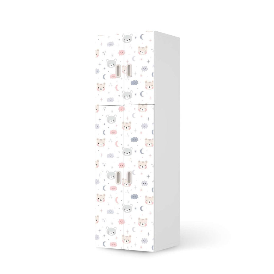 Selbstklebende Folie Sweet Dreams - IKEA Stuva / Fritids kombiniert - 2 große Türen und 2 kleine Türen  - weiss