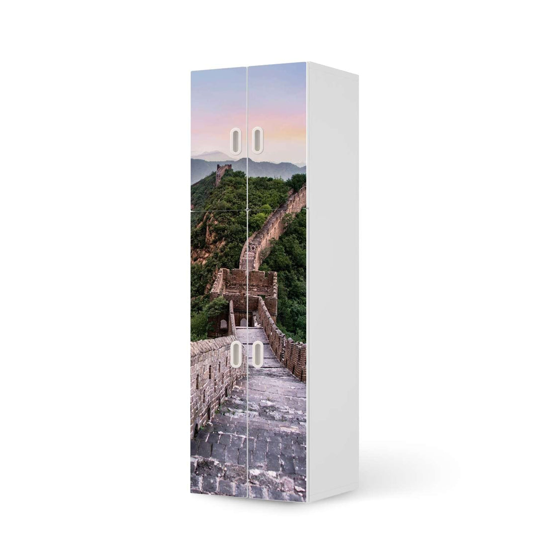 Selbstklebende Folie The Great Wall - IKEA Stuva / Fritids kombiniert - 2 große Türen und 2 kleine Türen  - weiss