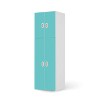 Selbstklebende Folie Türkisgrün Light - IKEA Stuva / Fritids kombiniert - 2 große Türen und 2 kleine Türen  - weiss