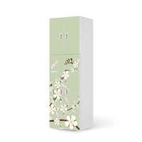 Selbstklebende Folie White Blossoms - IKEA Stuva / Fritids kombiniert - 2 große Türen und 2 kleine Türen  - weiss