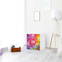 Selbstklebende Folie Abstract Watercolor - IKEA Stuva / Fritids Schrank - 2 kleine Türen - Kinderzimmer