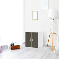 Selbstklebende Folie Braungrau Dark - IKEA Stuva / Fritids Schrank - 2 kleine Türen - Kinderzimmer