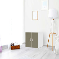 Selbstklebende Folie Braungrau Light - IKEA Stuva / Fritids Schrank - 2 kleine Türen - Kinderzimmer