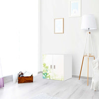 Selbstklebende Folie Flower Light - IKEA Stuva / Fritids Schrank - 2 kleine Türen - Kinderzimmer