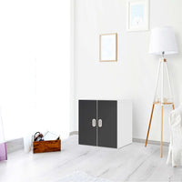 Selbstklebende Folie Grau Dark - IKEA Stuva / Fritids Schrank - 2 kleine Türen - Kinderzimmer