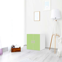 Selbstklebende Folie Hellgrün Light - IKEA Stuva / Fritids Schrank - 2 kleine Türen - Kinderzimmer