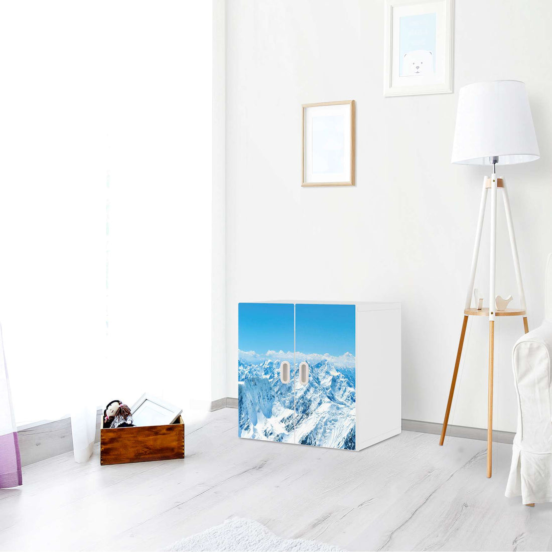 Selbstklebende Folie Himalaya - IKEA Stuva / Fritids Schrank - 2 kleine Türen - Kinderzimmer