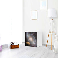 Selbstklebende Folie Milky Way - IKEA Stuva / Fritids Schrank - 2 kleine Türen - Kinderzimmer