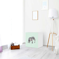 Selbstklebende Folie Origami Elephant - IKEA Stuva / Fritids Schrank - 2 kleine Türen - Kinderzimmer